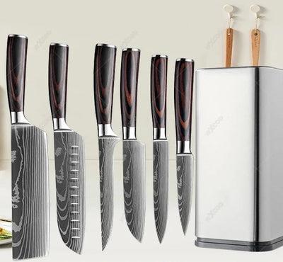 Juego de Cuchillos de Cocina Damascus con Mango de Resina Roja - Image 20