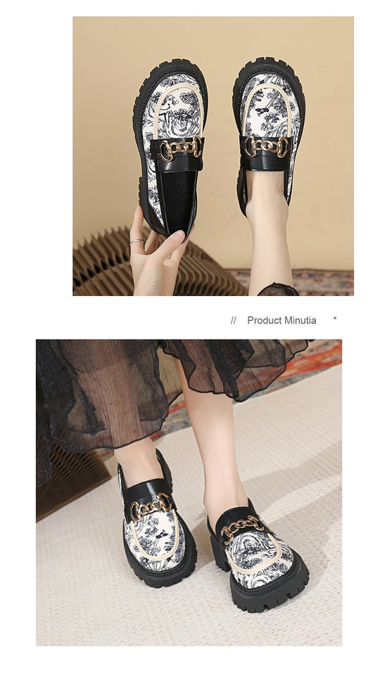 Mocasines Plataforma Plus Size con Cadena Dorada - Estilo Nacional Elegante - Image 10