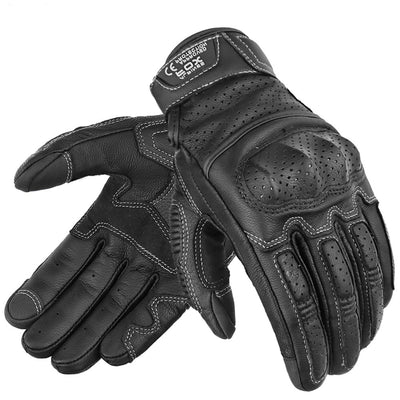 Guantes de Cuero para Motocicleta con Pantalla Táctil y Protección Anticaída - Image 2