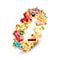 Anel de Zircônia Colorida Moda Europeia e Americana Banhado a Ouro 18k N.6