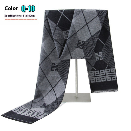 Bufanda Ejecutiva de Cachemira Rayada para Hombre Invierno - Image 15