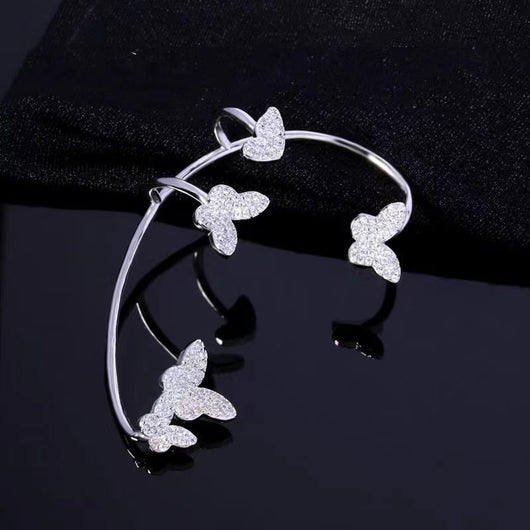 Aretes Mariposa Dorados sin Perforación con Circonitas Brillantes - Image 7