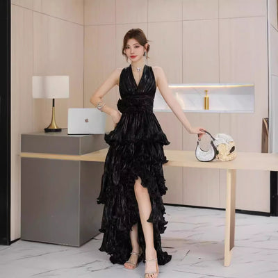 Vestido Elegante con Volantes Dovetail para Mujer - Image 4