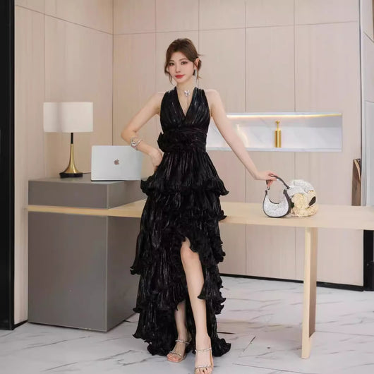 Vestido Elegante con Volantes Dovetail para Mujer - Image 4