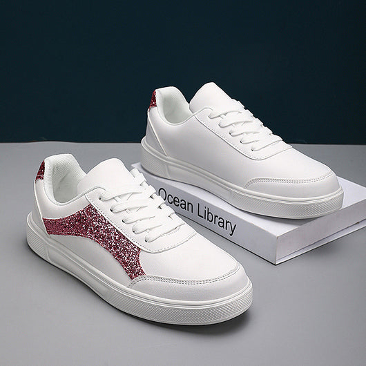 Tenis Blancos Brillantes para Uso Casual - Image 3