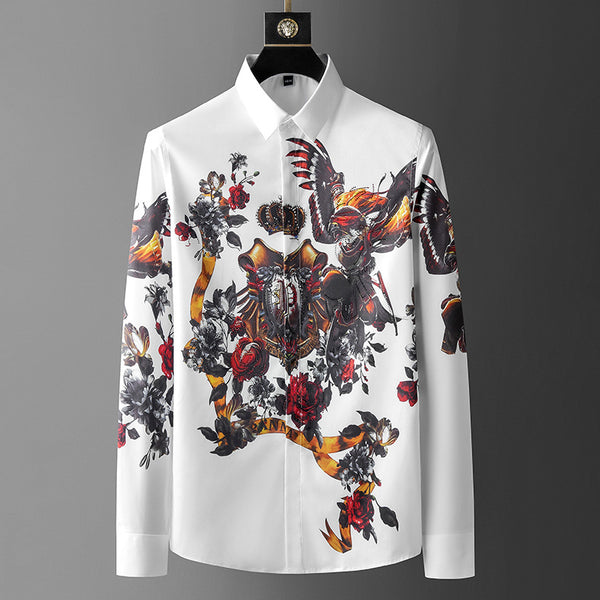 Camisa Manga Larga para Hombre con Detalles en Strass y Acabado Premium