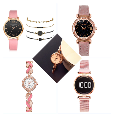 Reloj Femenino con Pulsera de Cuero PU y Juego de Brazalete Aleación - Image 4