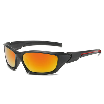 Black sports polarized sunglasses with yellow TAC lenses and a plastic frame, ideal for cycling and outdoor activities. - Image 9