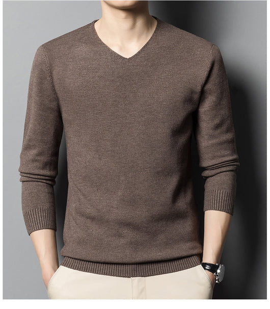Suéter Tejido Cuello V para Hombre - Prenda Base Otoño Ejecutiva - Image 16