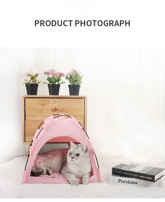 Cama Fresca para Mascotas con Carpa y Cojín Removible - Image 15