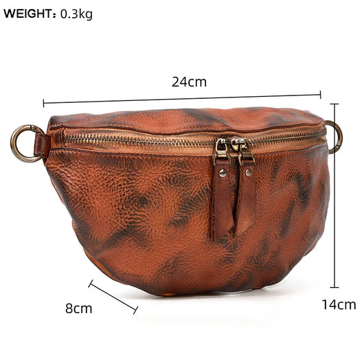 Bolsa de Cuero Pintada a Mano - Estilo Retro para Mujer - Image 4