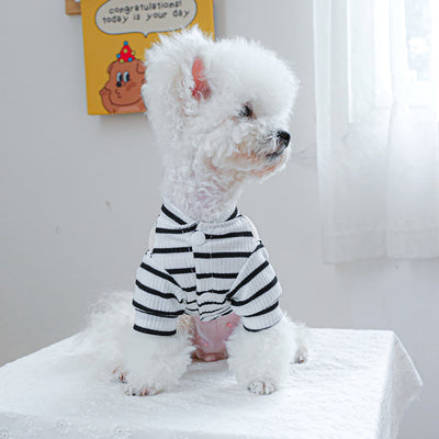 Mono Overol a Rayas para Mascotas - Diseño Clásico Blanco y Negro con Bolsillo - Image 13