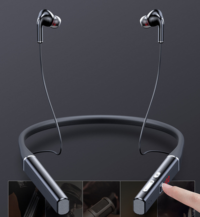 Auriculares Bluetooth Estéreo con Banda Cervical y Cancelación de Ruido