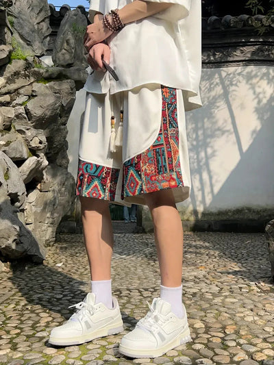Pantalones Cortos Étnicos Holgados para Hombre - Image 9