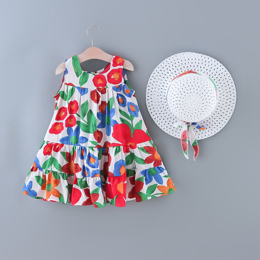 Vestido Infantil Sin Mangas Cuello Redondo - Colores Sólidos Verano - Image 17