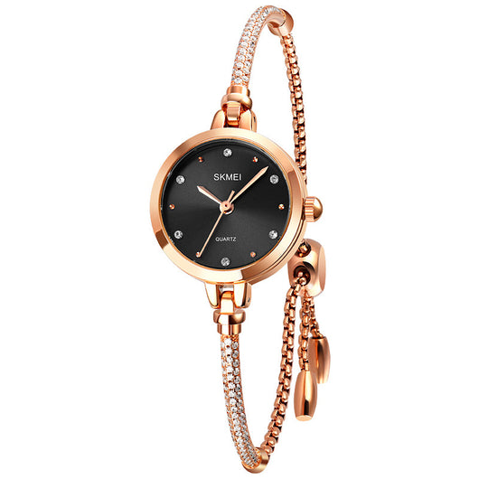 Reloj Pulsera Cuarzo para Mujer Diseño Malla Oro Rosado Verde Tendencia - Image 20