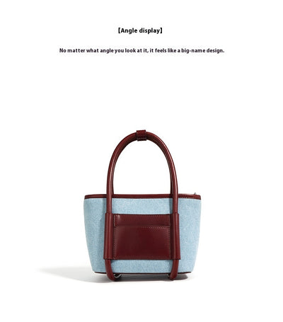Bolsa Bandolera de Cuero y Denim - Diseño Artesanal de Dos Texturas - Image 10