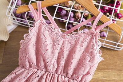 Vestido Infantil con Encaje Bordado, Tirantes y Espalda Decorativa - Image 16