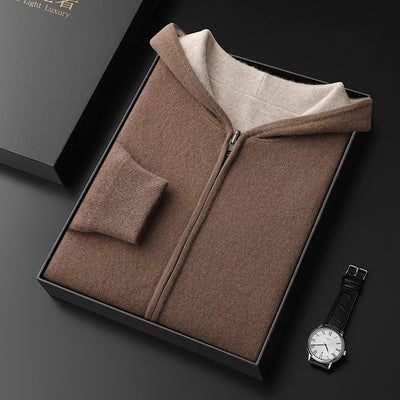 Cardigan Cashmere con Capucha y Cierre de Doble Cara para Hombre - Image 6