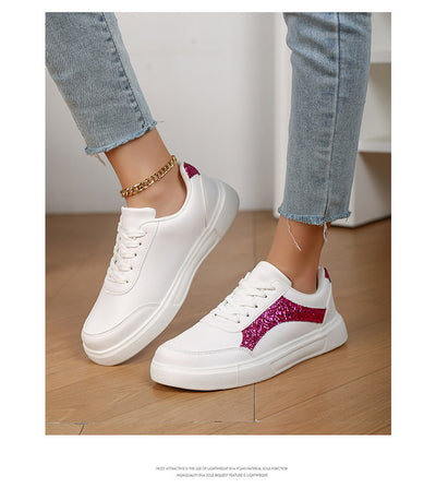 Tenis Blancos Brillantes para Uso Casual - Image 9