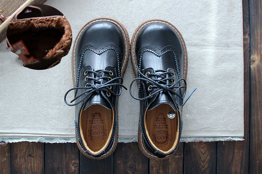 Zapatos de Cuero para Mujer Estilo Retro Literario - Image 22