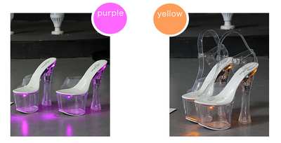 Sandalias de Tacón Alto Plataforma Cristal Transparente para Mujer - Image 14