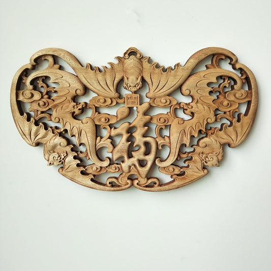 Colgante Tallado en Madera Dongyang Estilo Chino Artesanal