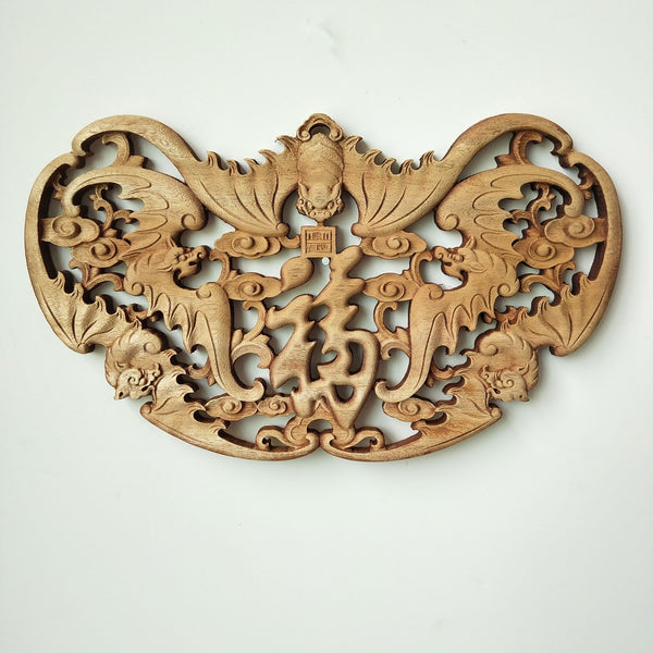 Colgante Tallado en Madera Dongyang Estilo Chino Artesanal