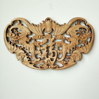 Colgante Tallado en Madera Dongyang Estilo Chino Artesanal
