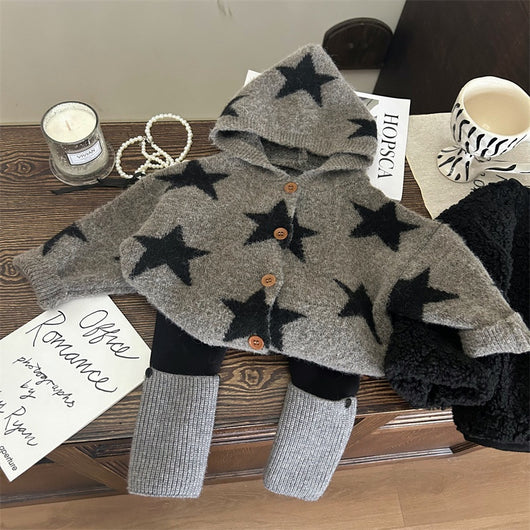 Leggings Acolchados de Terciopelo con Calcetines Estrellas para Niños - Image 7