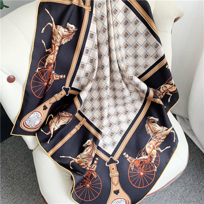 Pañuelo Cuadrado Grande de Seda Twill Carruaje - Elegancia y Sofisticación - Image 19