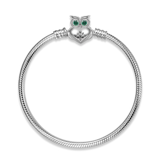 Pulsera de Plata S925 Cadena Hueso de Serpiente Cierre Búho 3MM - DIY - Image 5