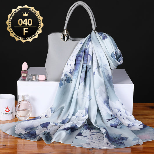 Chal Otoño Invierno Mujer Satén Liso Crepe Elegante - Image 13