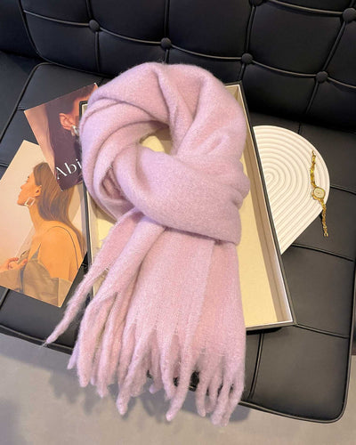 Chal Térmico de Mohair - Bufanda Gruesa para Invierno Colores Sólidos - Image 12