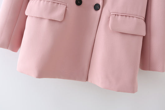 Blazer Oversize Doble Botonadura Color Sólido - Image 10