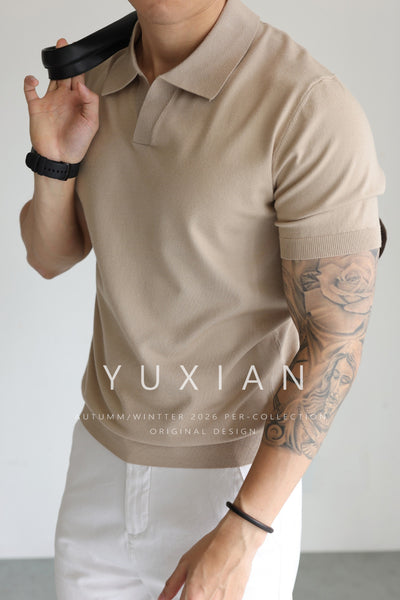 Suéter Tipo Polo de Seda Helada para Hombre - Diseño Sofisticado y Fresco - Image 9