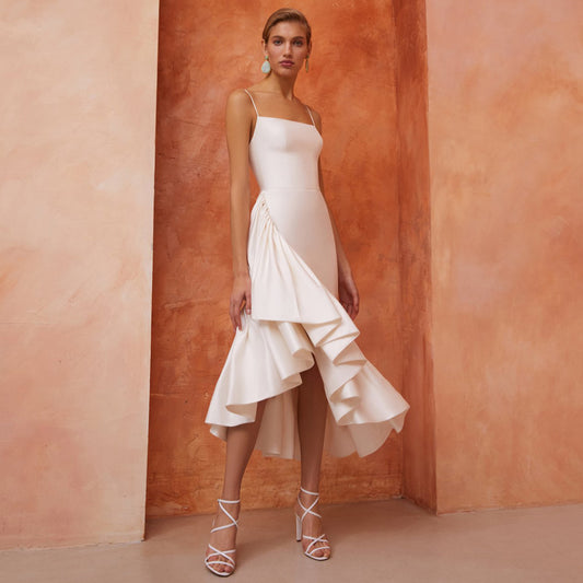 Vestido de Novia Midi para Bodas y Eventos Formales