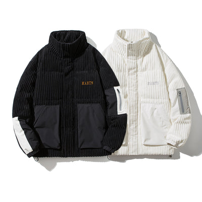 Chaqueta de Invierno Corduroy con Cuello Alto - Abrigo Suelto y Cálido para Hombre - Image 5