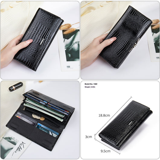 Cartera Larga de Cuero Genuino para Mujer - Image 3