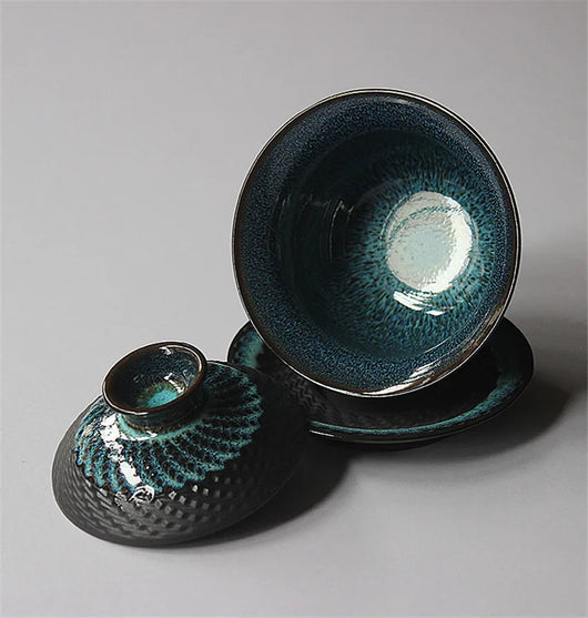 Gaiwan Tradicional Tianmu con Esmalte Cambiante - Cerámica Kung Fu Tea - Image 11