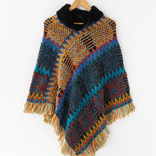 Poncho Cuello Alto Tejido para Otoño e Invierno - Image 4