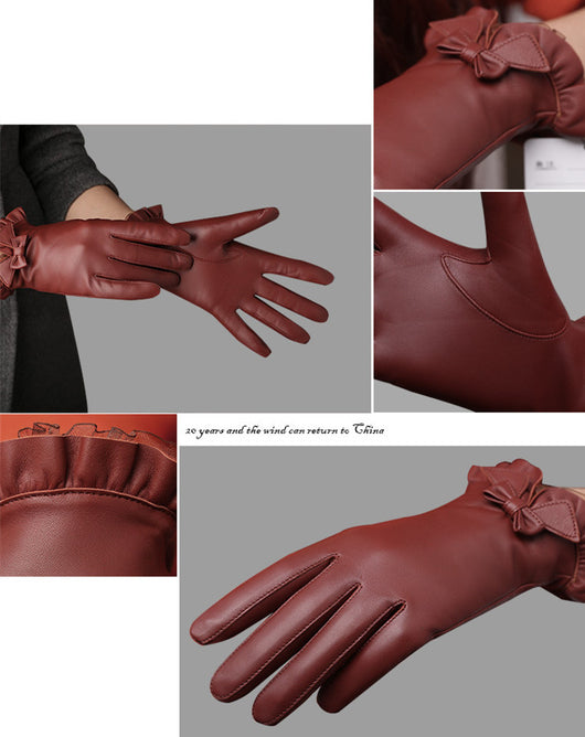 Guantes de Cuero para Mujer con Pantalla Táctil - Cálidos para Invierno - Image 8
