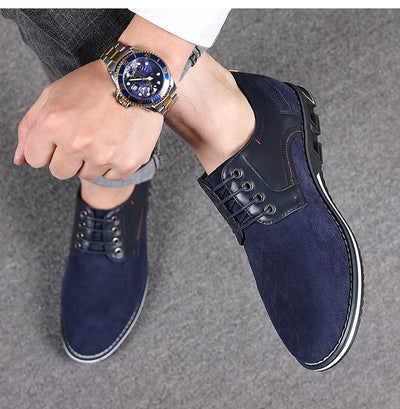Zapatos Casuales de Cuero para Hombre con Punta Redonda y Cordones - Image 9