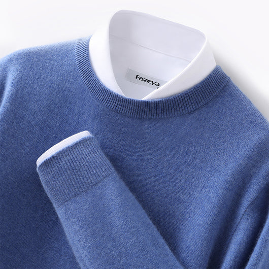 Suéter Grueso Business Casual de Manga Larga para Hombre - Otoño e Invierno - Image 12