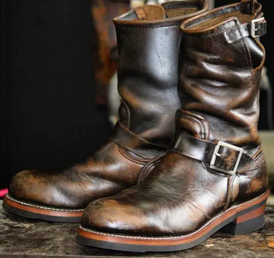 Botas de Hombre Otoño-Invierno Caña Media Punta Redonda Tacón Bajo - Image 6