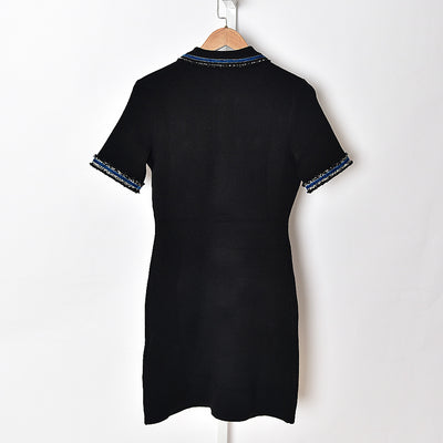 Vestido Tejido Entallado con Cuello de Solapa para Mujer - Image 4