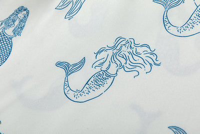Camisa Estampado Sirena Manga Corta Suelta para Hombre - Image 14