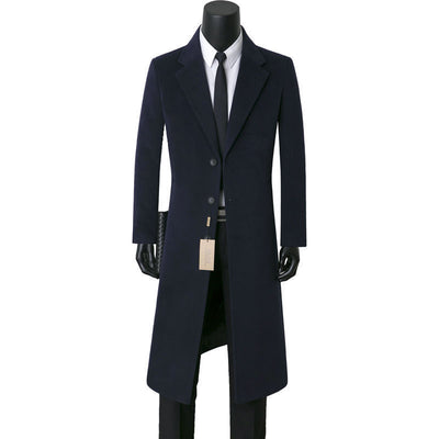 Abrigo de Lana Casual Elegante para Hombre - Largo Medio - Image 6