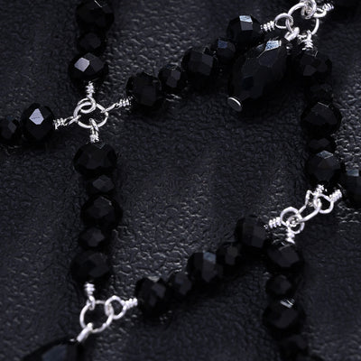 Diadema de Malla Negra Perla Estilo Retro para Trabajo Intenso - Image 4