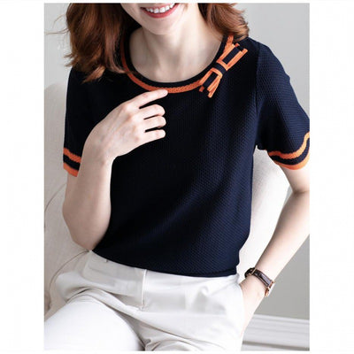 Suéter de Seda de Hielo Tejido para Mujer - Pullover Holgado y Transpirable - Image 6